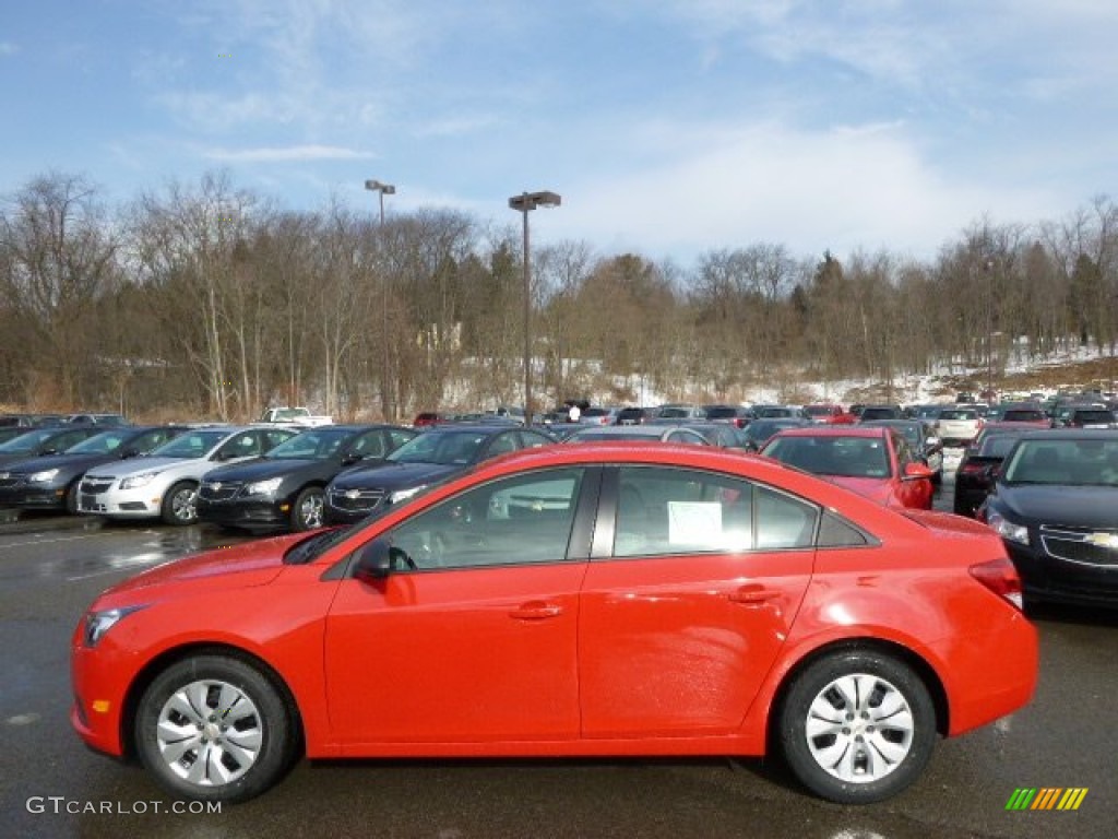 2014 Cruze LS - Red Hot / Jet Black/Medium Titanium photo #8