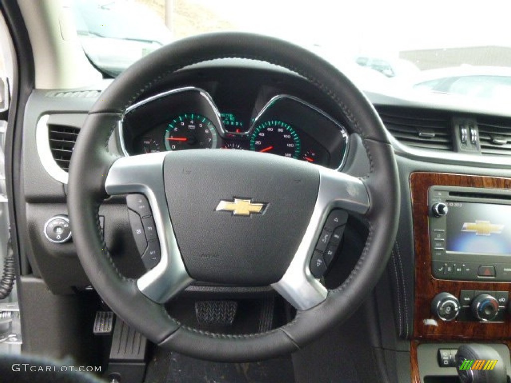 2014 Chevrolet Traverse LT AWD Ebony Steering Wheel Photo #90705883