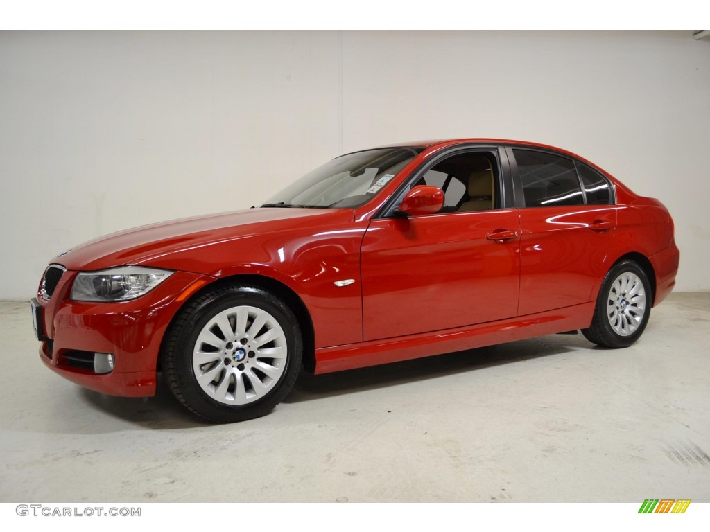 2009 3 Series 328i Sedan - Crimson Red / Beige photo #10