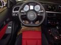 2014 Audi S5 Black/Magma Red Interior Steering Wheel Photo