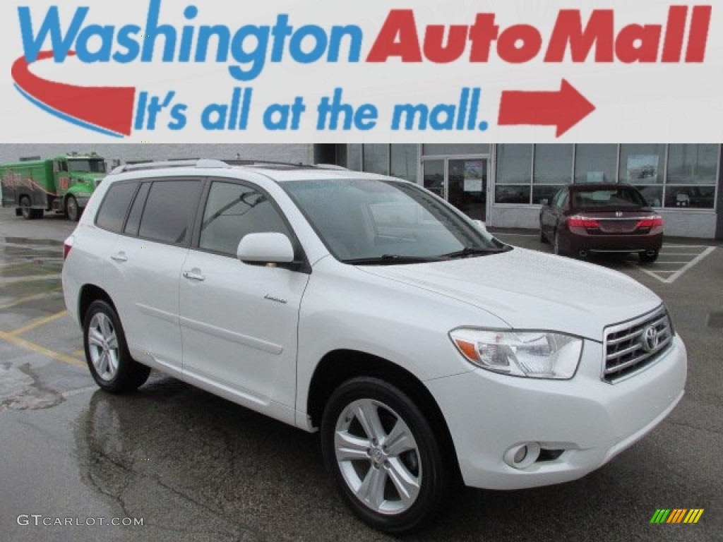 2009 Highlander Limited 4WD - Blizzard White Pearl / Sand Beige photo #1
