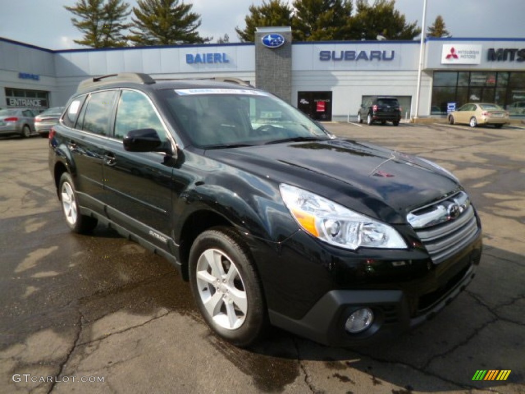 2014 Outback 2.5i Premium - Crystal Black Silica / Ivory photo #1