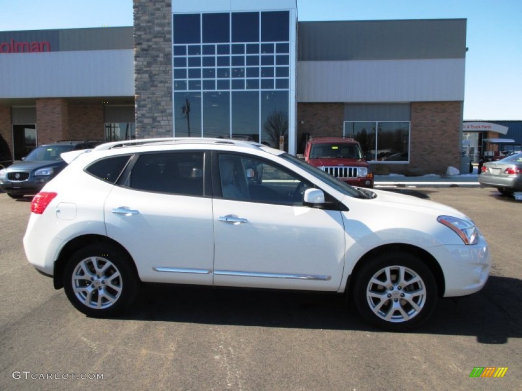 2012 Rogue SL AWD - Pearl White / Gray photo #1