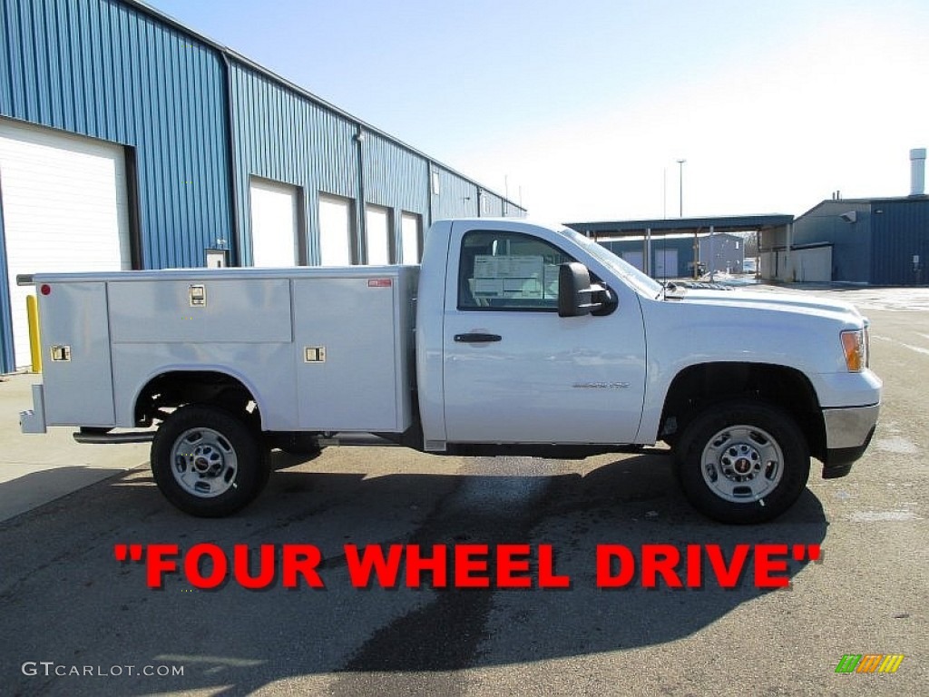 2014 Sierra 2500HD Regular Cab 4x4 Utility Truck - Summit White / Dark Titanium photo #1