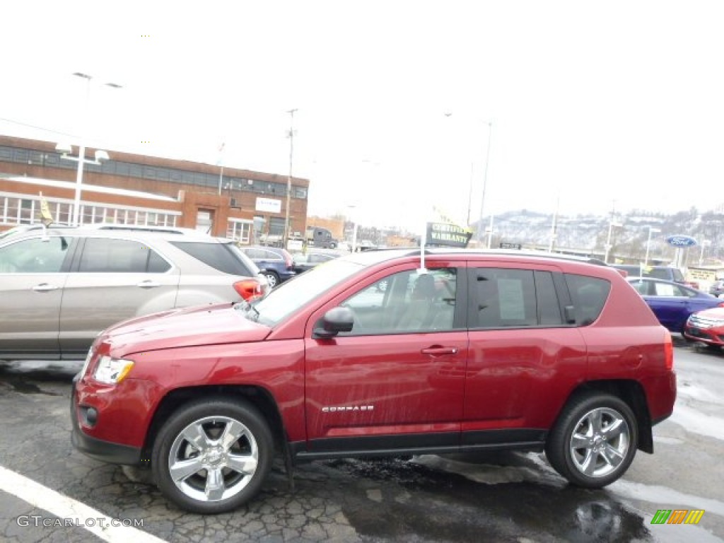 2011 Compass 2.4 Limited 4x4 - Deep Cherry Red Crystal Pearl / Dark Slate Gray/Light Pebble Beige photo #5