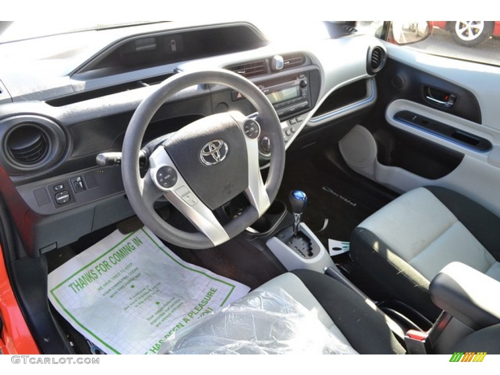 2012 Prius c Hybrid Two - Habanero / Light Blue Gray/Black photo #5