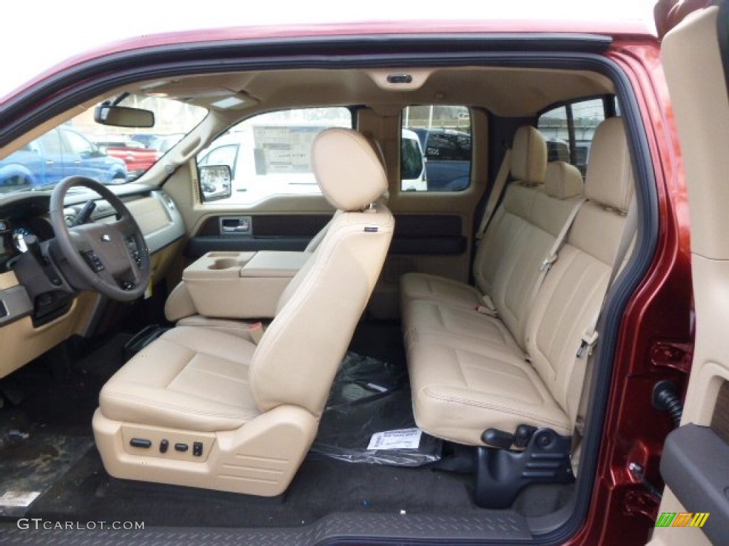 Pale Adobe Interior 2014 Ford F150 Lariat SuperCab 4x4 Photo #90721101