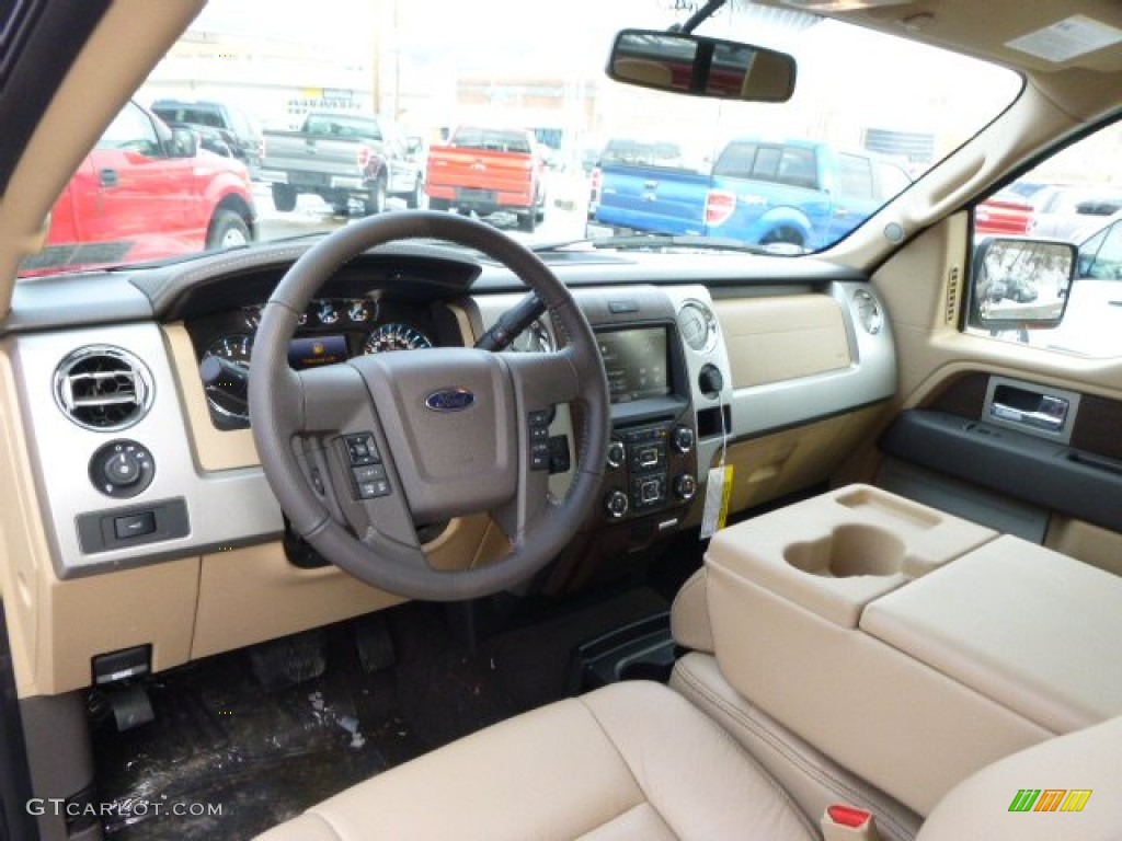 Pale Adobe Interior 2014 Ford F150 Lariat SuperCab 4x4 Photo #90721111