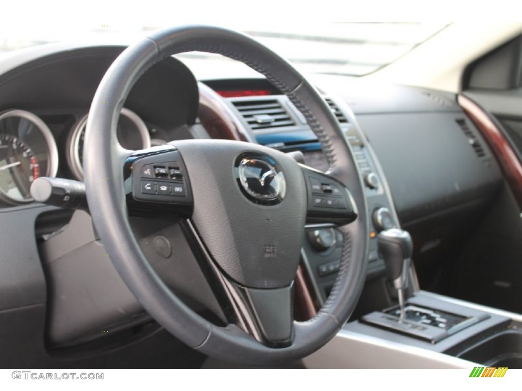 2013 Mazda CX-9 Grand Touring AWD Black Steering Wheel Photo #90724939