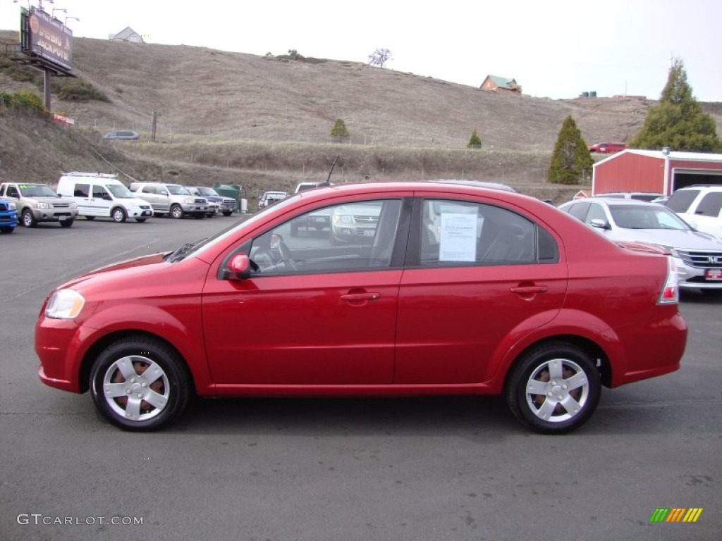 2010 Aveo LT Sedan - Sport Red / Charcoal photo #4