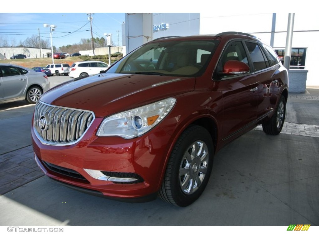 2014 Enclave Leather - Crystal Red Tintcoat / Cocaccino photo #2