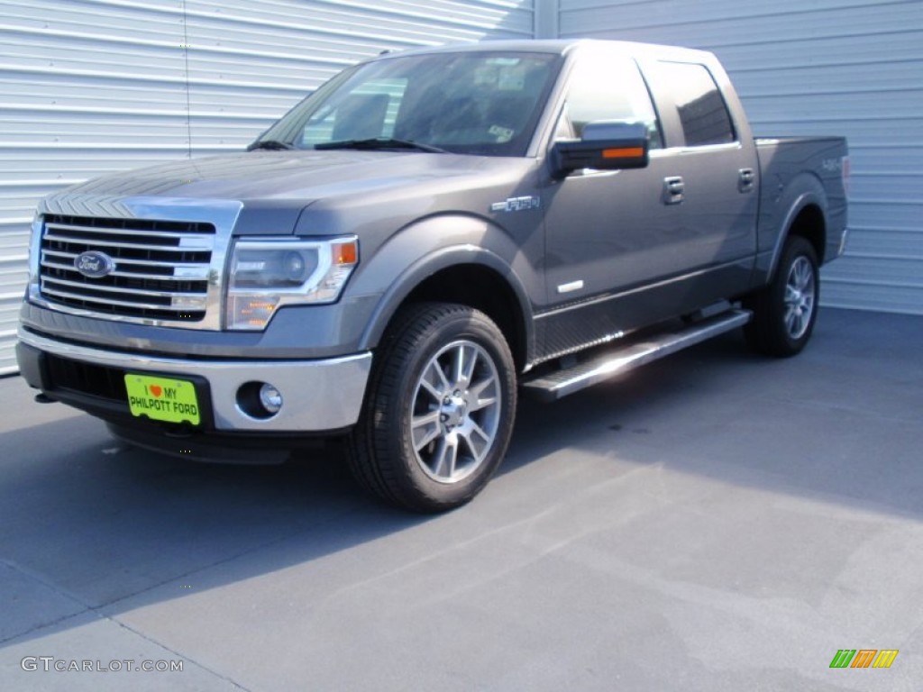 2014 F150 Lariat SuperCrew 4x4 - Sterling Grey / Black photo #7