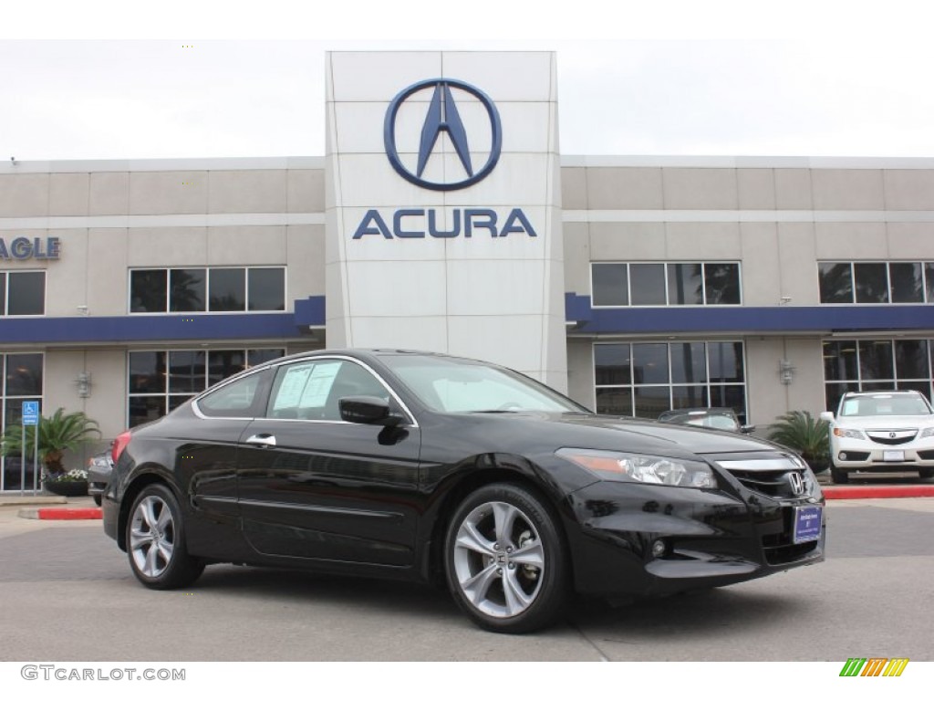 2011 Accord EX-L V6 Coupe - Crystal Black Pearl / Black photo #1