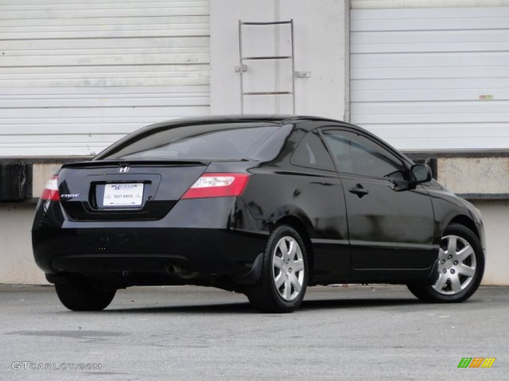 2007 Civic LX Coupe - Nighthawk Black Pearl / Gray photo #4