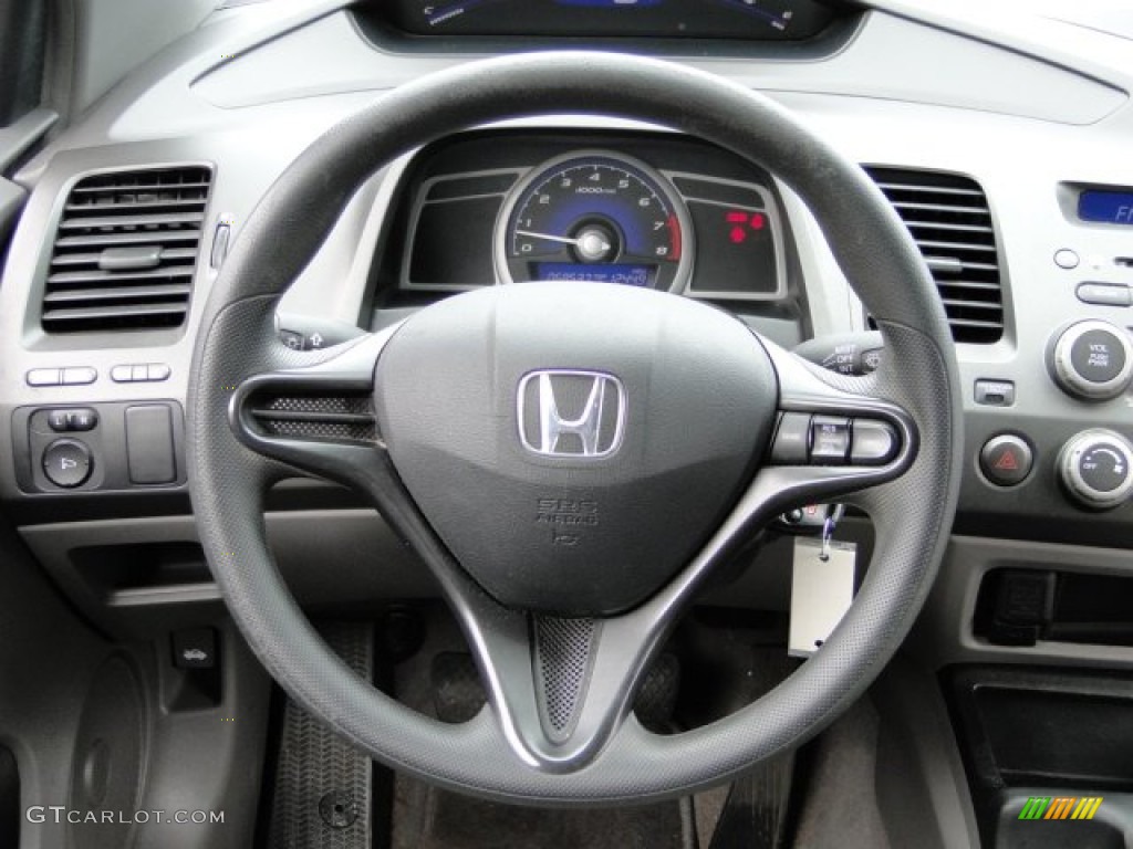 2007 Honda Civic LX Coupe Gray Steering Wheel Photo #90753301