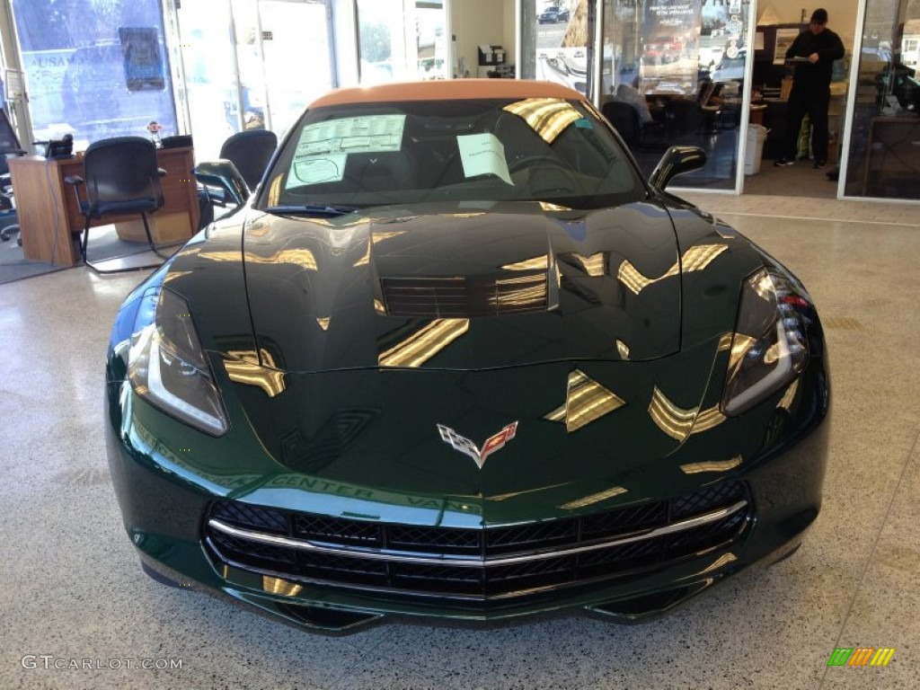 2014 Corvette Stingray Convertible Z51 Premiere Edition - Lime Rock Green Metallic / Premire Edition Brownstone Suede photo #2
