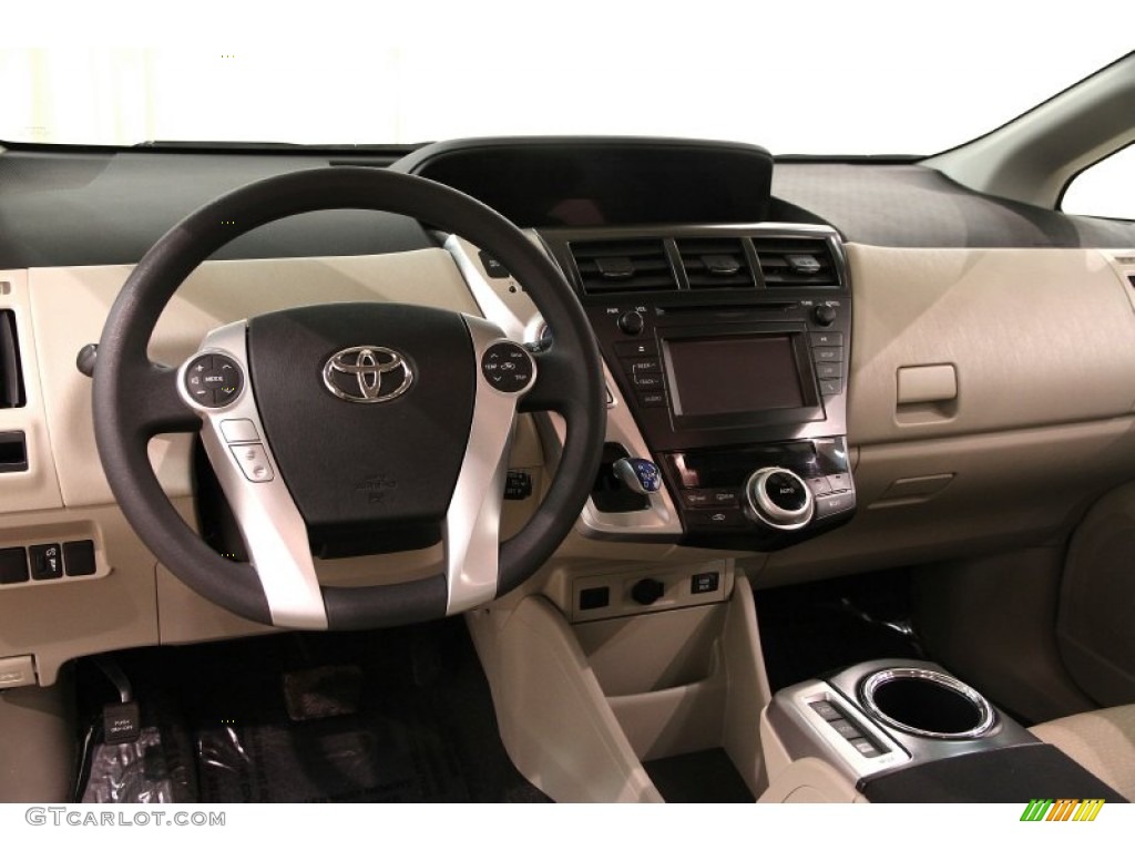 2012 Prius v Five Hybrid - Barcelona Red Metallic / Bisque photo #8