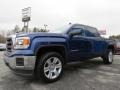 2014 Cobalt Blue Metallic GMC Sierra 1500 SLE Crew Cab 4x4  photo #3