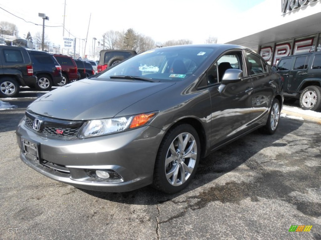 2012 Civic Si Sedan - Polished Metal Metallic / Black photo #3