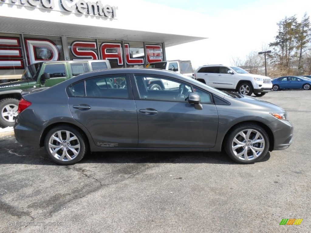 2012 Civic Si Sedan - Polished Metal Metallic / Black photo #8
