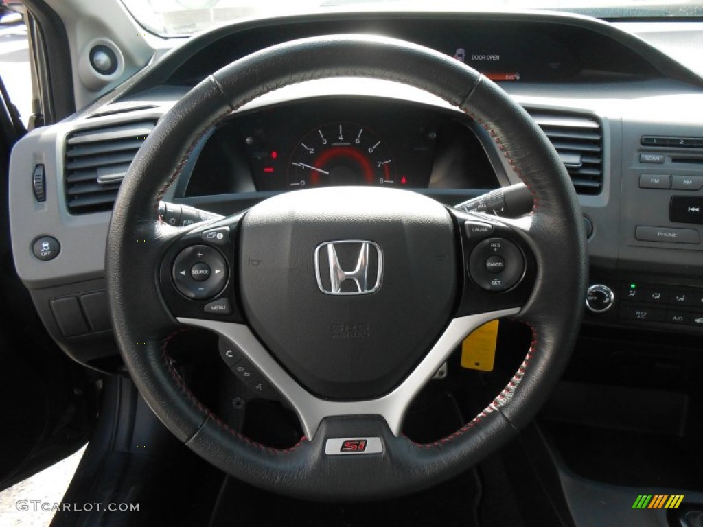 2012 Civic Si Sedan - Polished Metal Metallic / Black photo #25