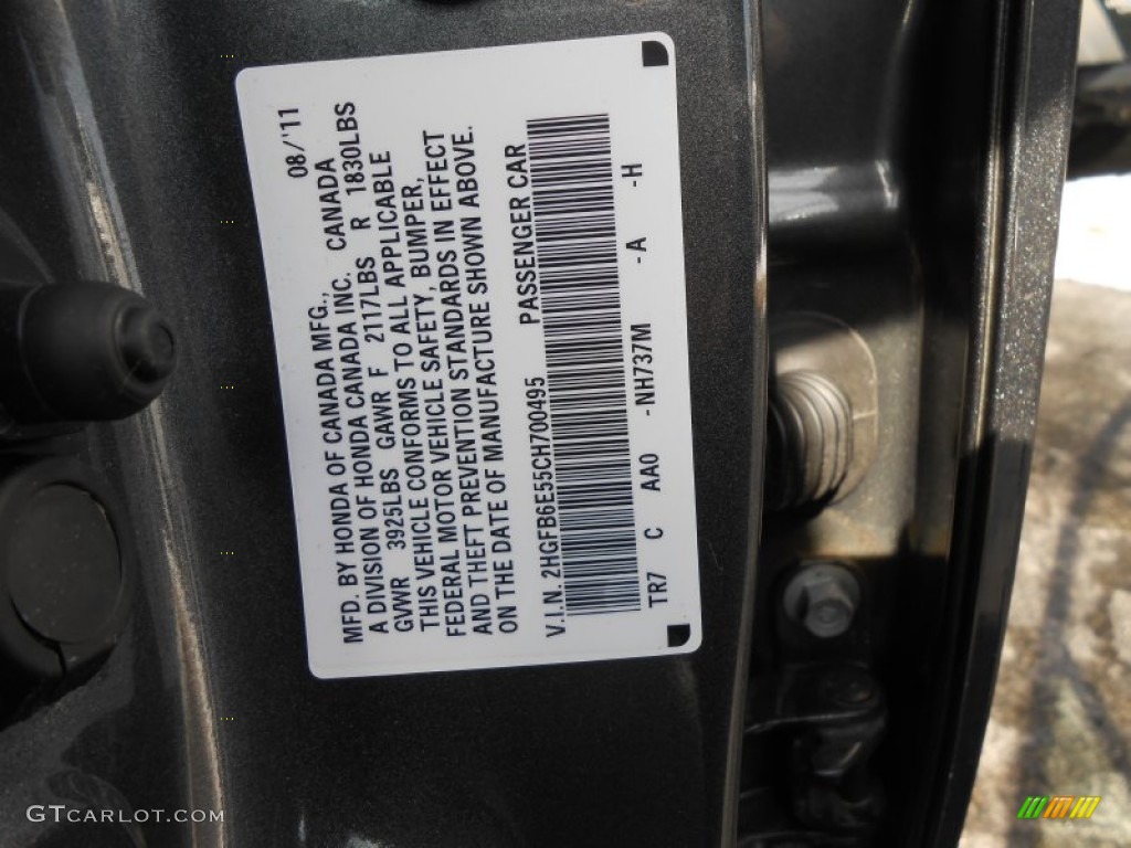 2012 Civic Si Sedan - Polished Metal Metallic / Black photo #26