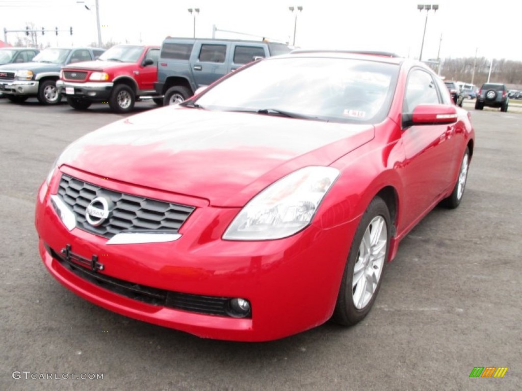 2008 Altima 3.5 SE Coupe - Code Red Metallic / Charcoal photo #3