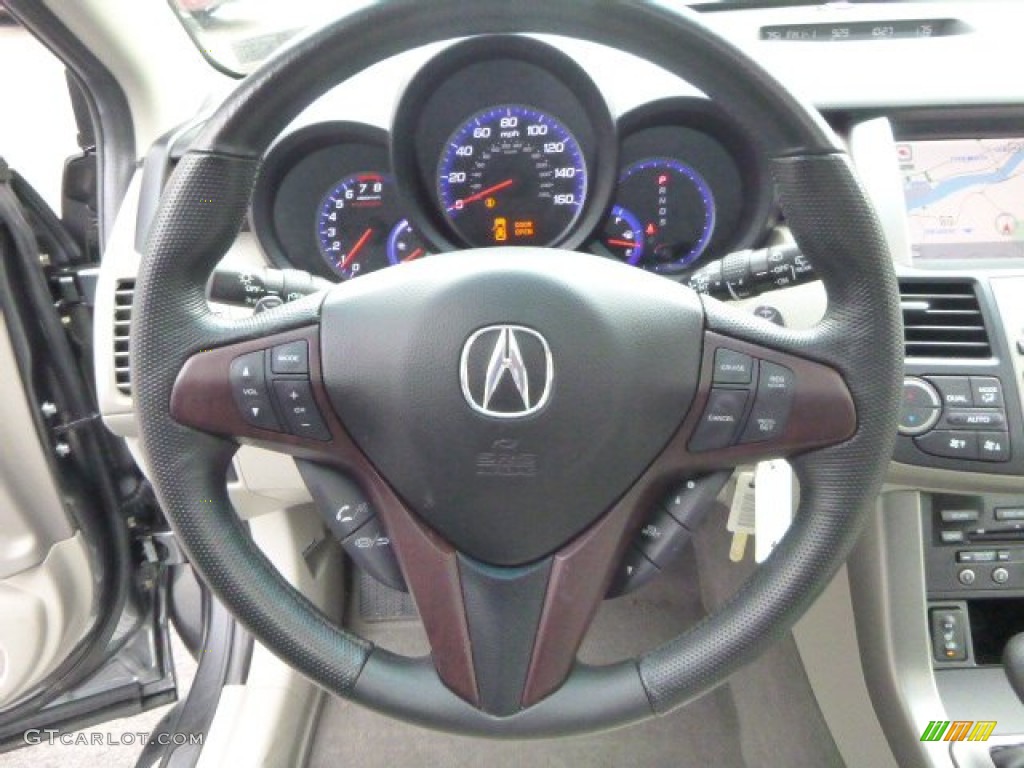 2012 Acura RDX Technology SH-AWD Taupe Steering Wheel Photo #90762150