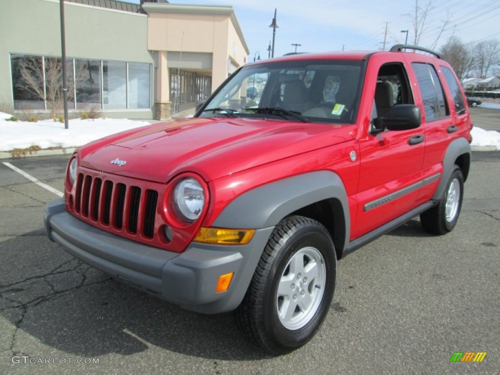 Flame Red 2005 Jeep Liberty Sport 4x4 Exterior Photo #90765426