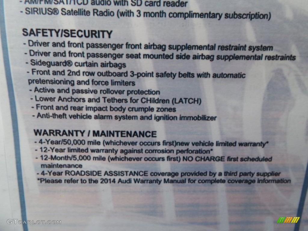 2014 Audi Q7 3.0 TFSI quattro Window Sticker Photo #90767844