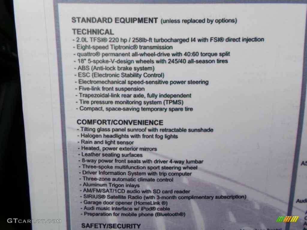 2014 Audi A5 2.0T quattro Coupe Window Sticker Photo #90770214
