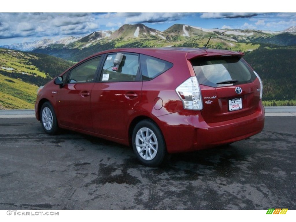 2014 Prius v Three - Barcelona Red Metallic / Misty Gray photo #3