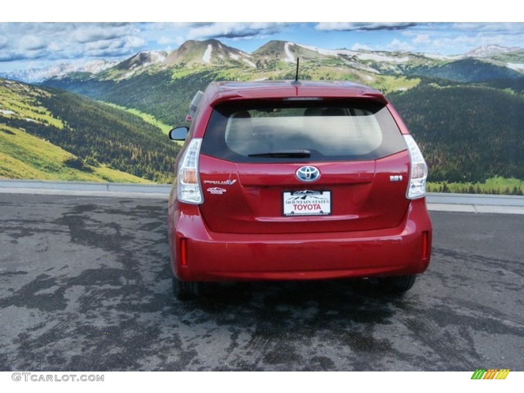 2014 Prius v Three - Barcelona Red Metallic / Misty Gray photo #4