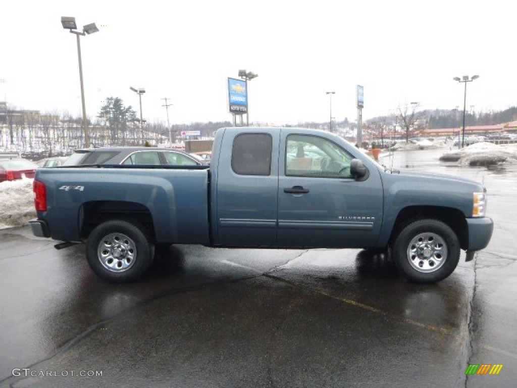 2011 Silverado 1500 LS Extended Cab 4x4 - Blue Granite Metallic / Dark Titanium photo #6