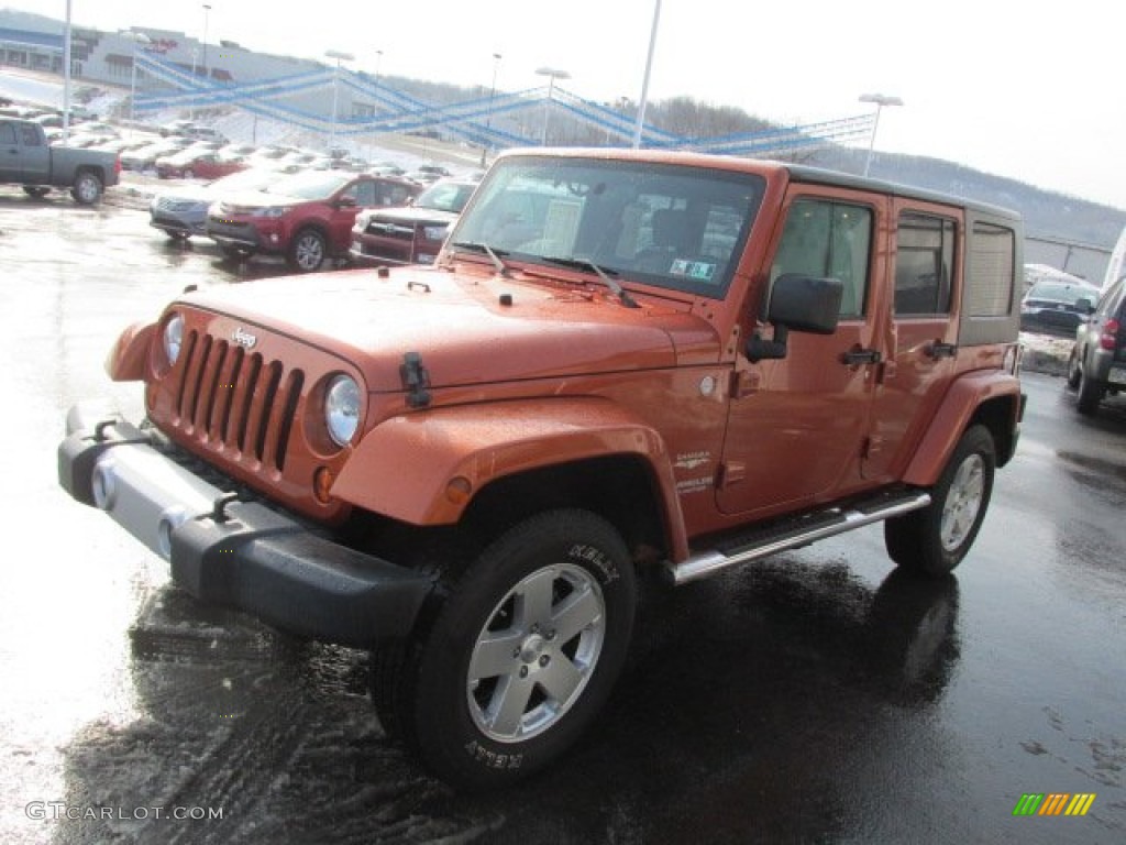 2010 Wrangler Unlimited Sahara 4x4 - Mango Tango Pearl / Dark Slate Gray/Medium Slate Gray photo #5