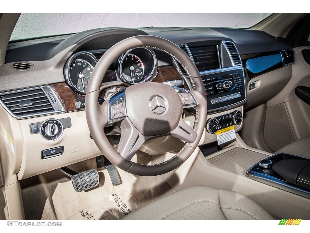 Almond Beige Interior 2014 Mercedes-Benz ML 350 BlueTEC 4Matic Photo #90772119