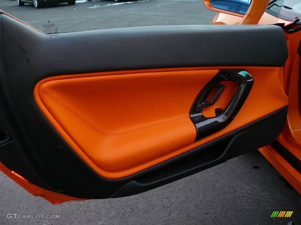 Nero Perseus/Arancio Leonis Interior 2008 Lamborghini Gallardo Spyder Photo #907753
