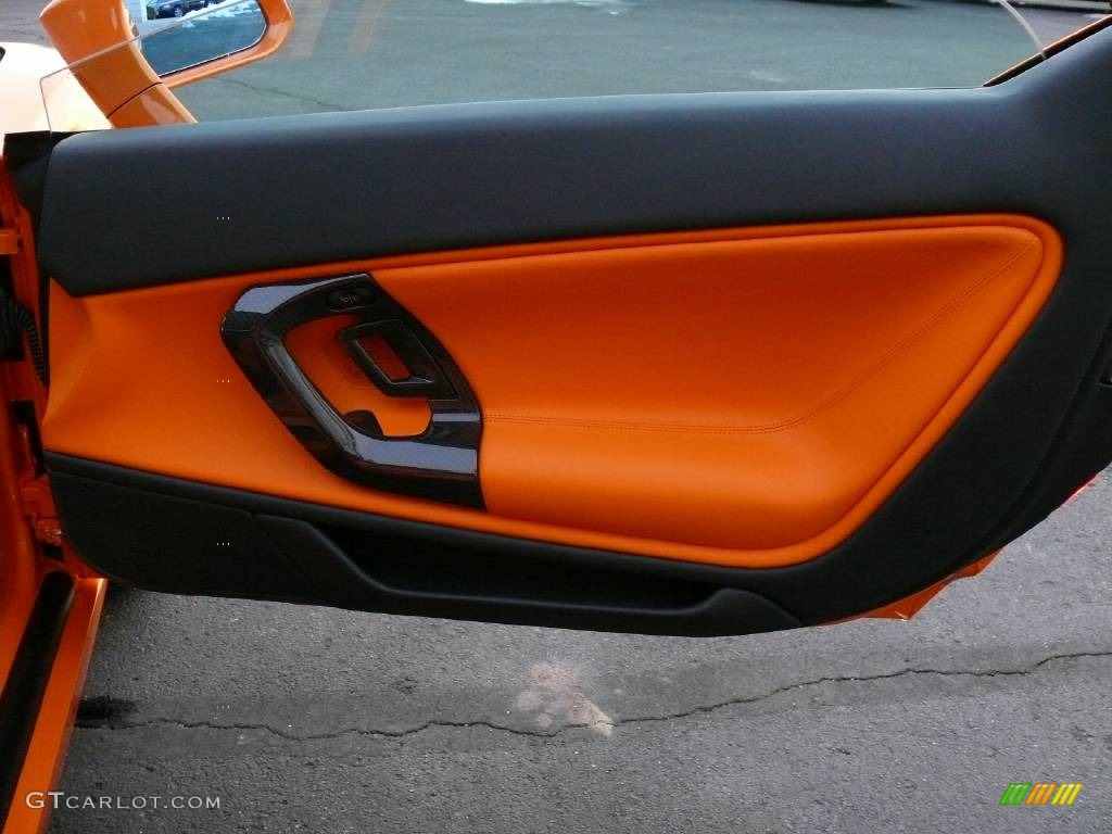 Nero Perseus/Arancio Leonis Interior 2008 Lamborghini Gallardo Spyder Photo #907758