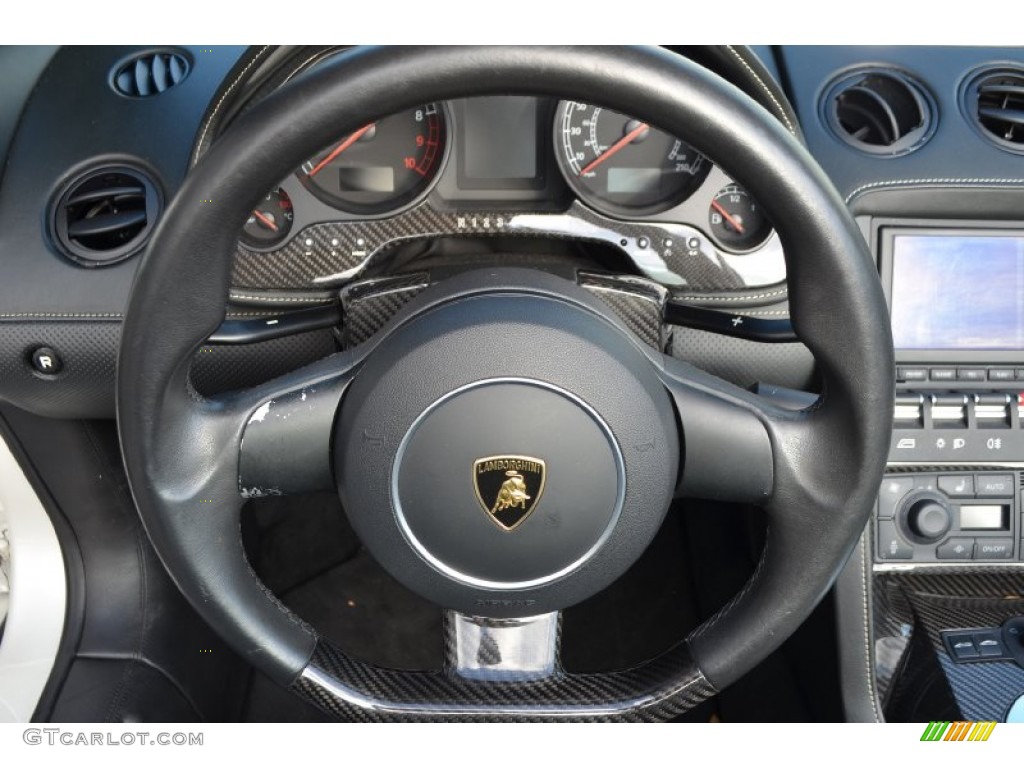 2007 Lamborghini Gallardo Spyder Nero Perseus Steering Wheel Photo #90775788