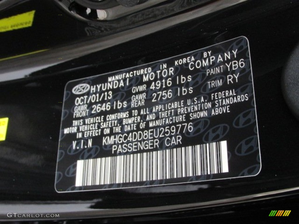 2014 Genesis Color Code YB6 for Caspian Black Photo #90777561