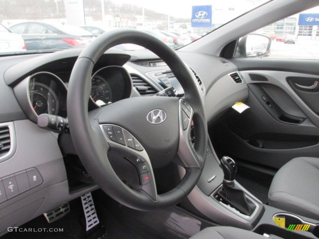 2014 Hyundai Elantra Sport Sedan Gray Steering Wheel Photo #90778431