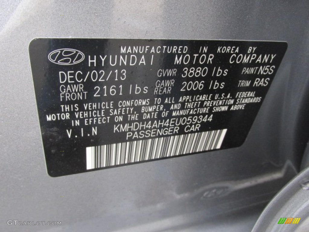 2014 Hyundai Elantra Sport Sedan Color Code Photos