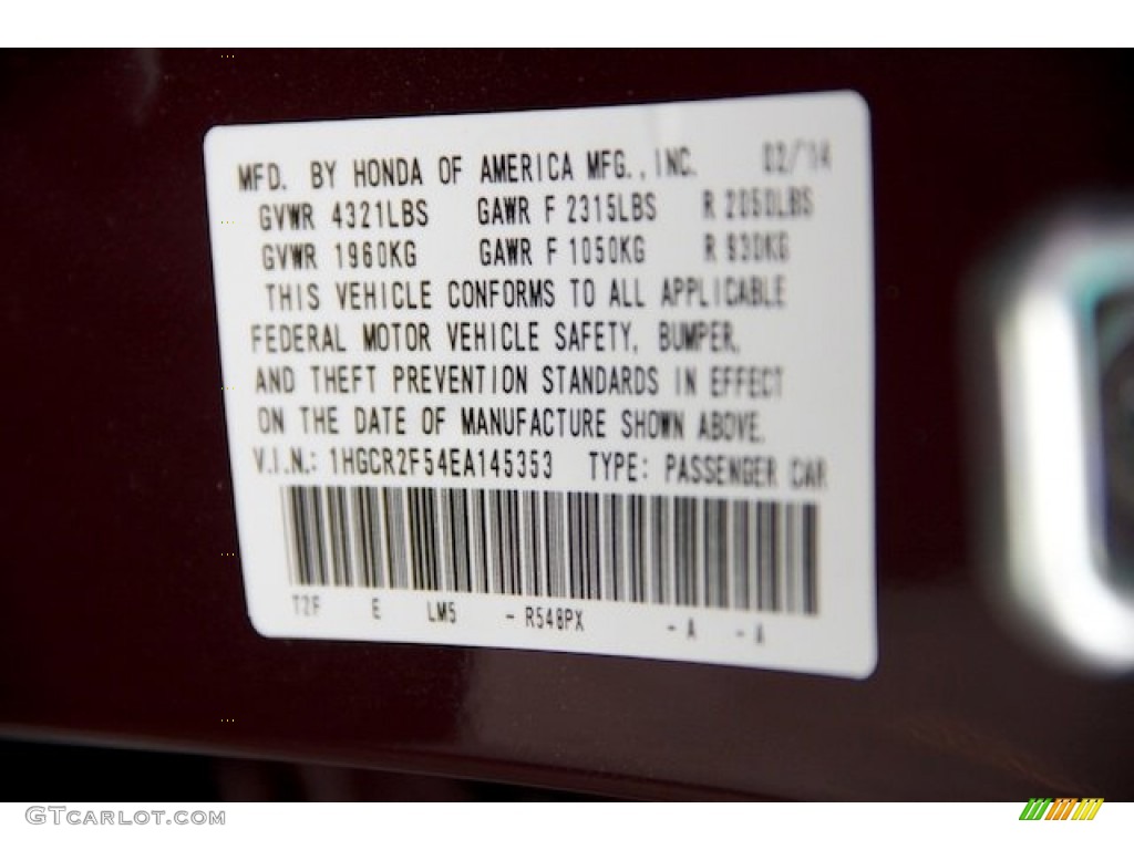 2014 Accord Sport Sedan - Basque Red Pearl II / Black photo #20