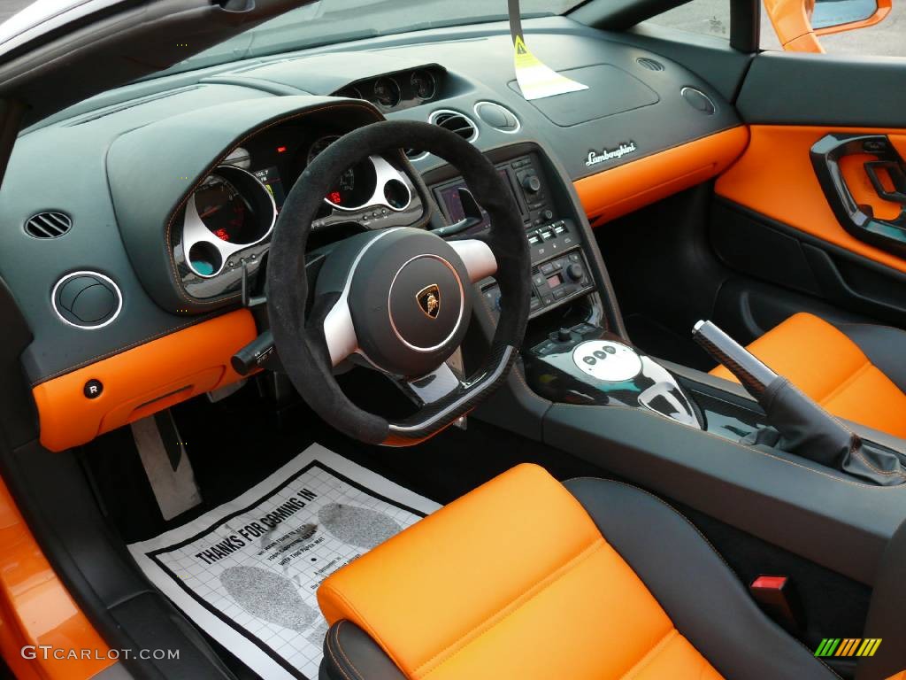 2008 Lamborghini Gallardo Spyder Nero Perseus/Arancio Leonis Dashboard Photo #907798