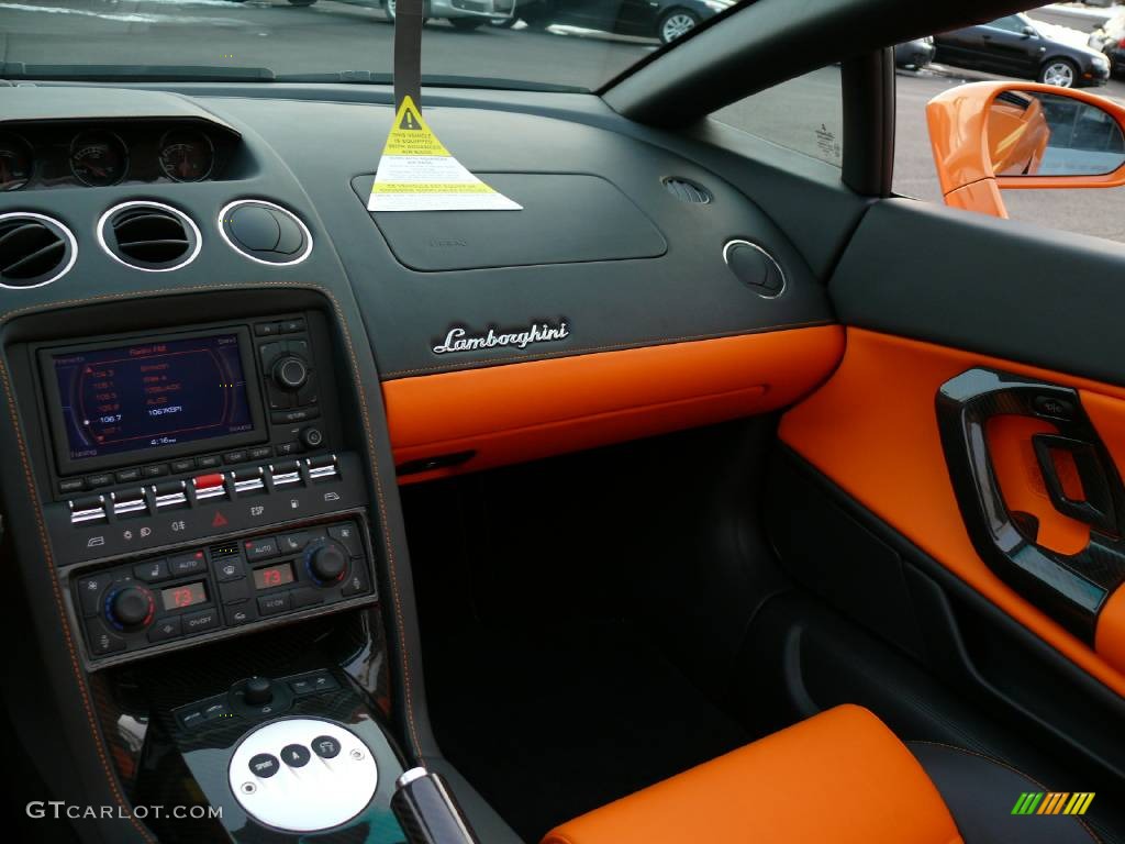 Nero Perseus/Arancio Leonis Interior 2008 Lamborghini Gallardo Spyder Photo #907808