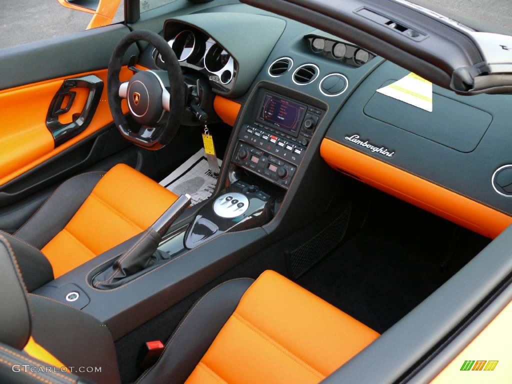 2008 Lamborghini Gallardo Spyder Nero Perseus/Arancio Leonis Dashboard Photo #907833