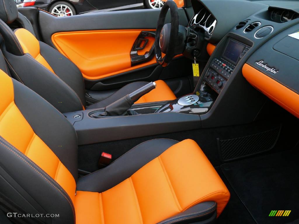 Nero Perseus/Arancio Leonis Interior 2008 Lamborghini Gallardo Spyder Photo #907844