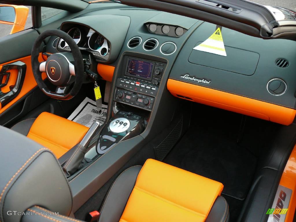 2008 Lamborghini Gallardo Spyder Nero Perseus/Arancio Leonis Dashboard Photo #907849