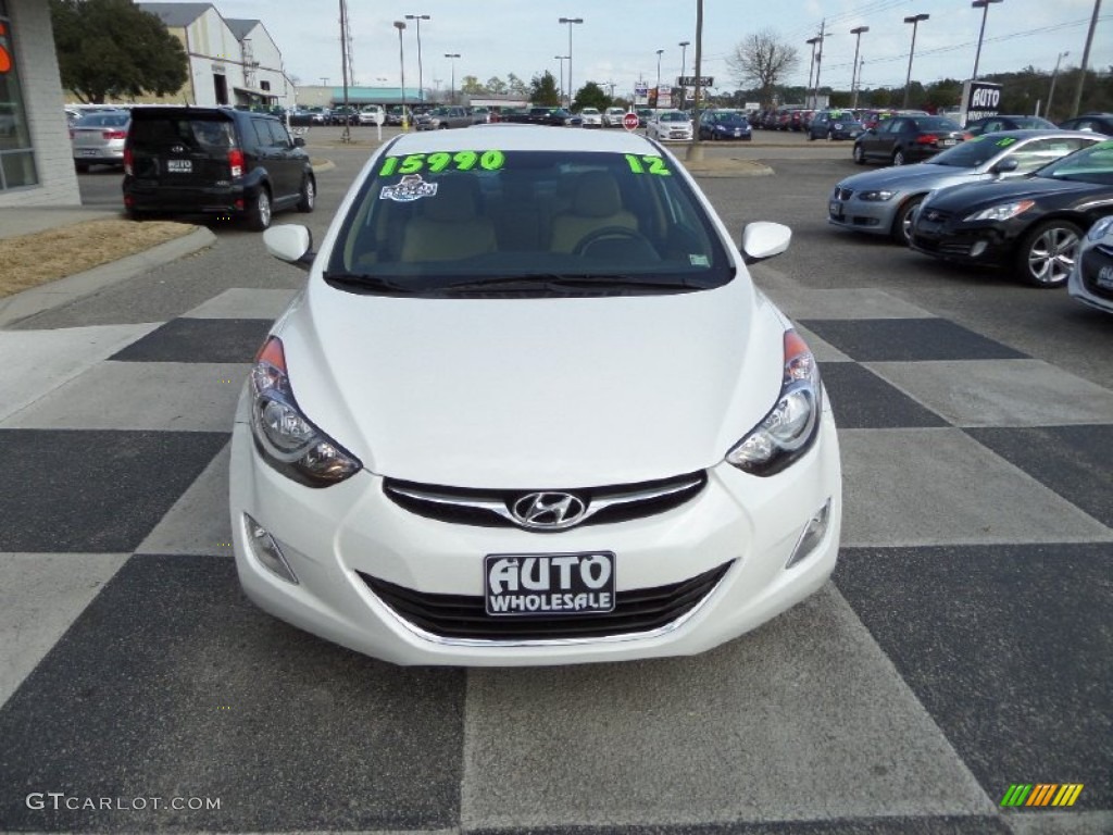 2012 Elantra GLS - Shimmering White / Beige photo #2