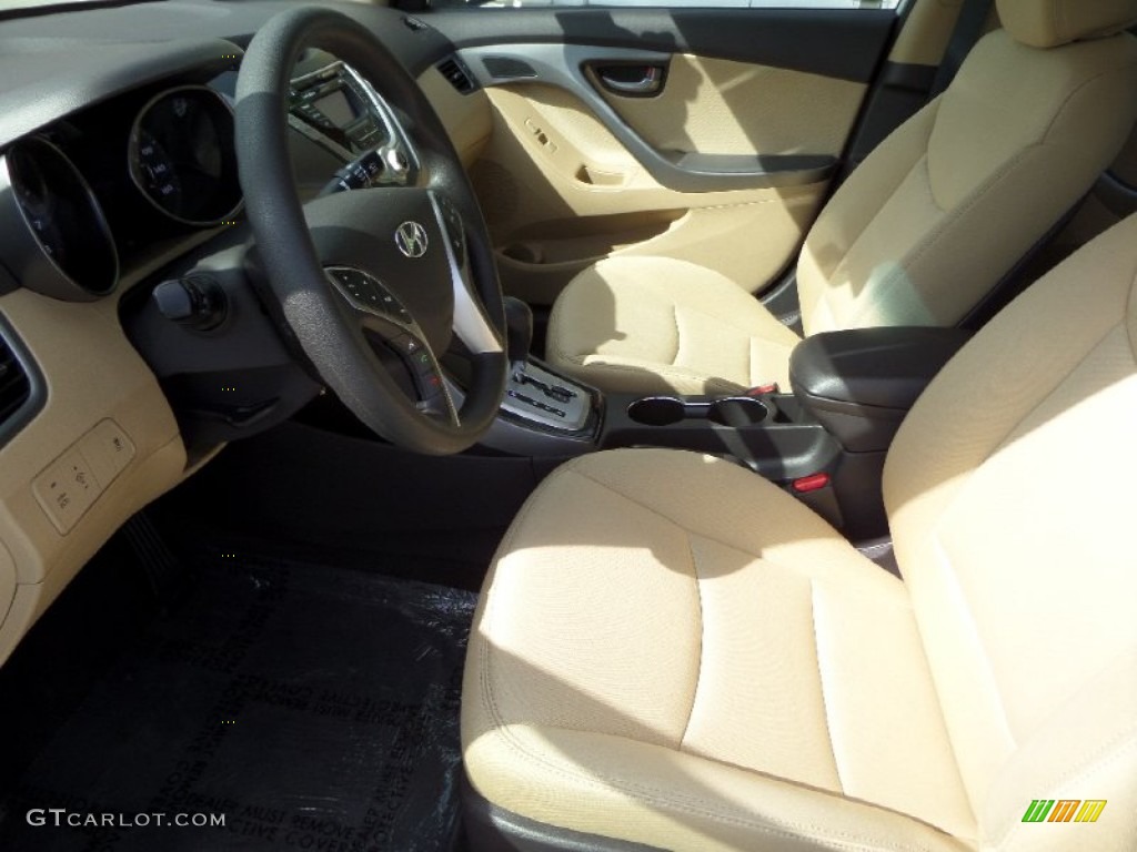 2012 Elantra GLS - Shimmering White / Beige photo #10